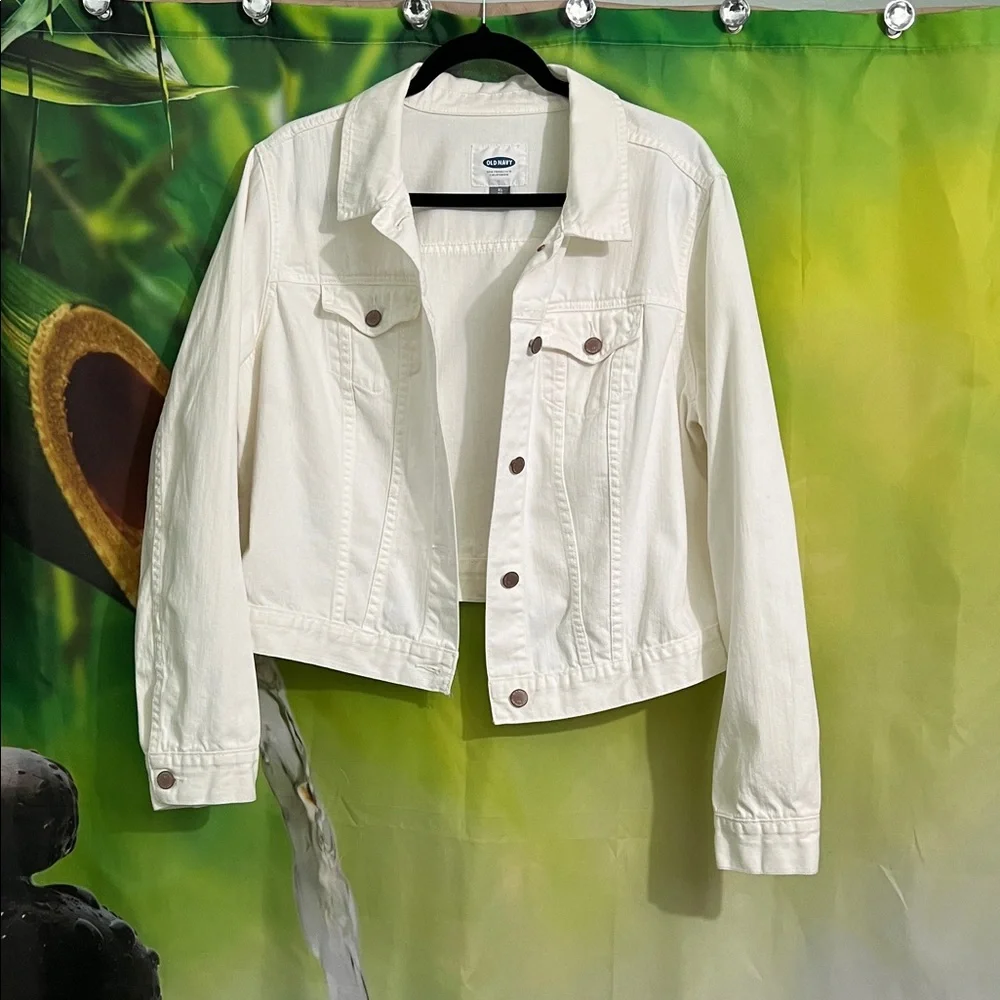 Old Navy White Jean Jacket - Picture 2 of 4